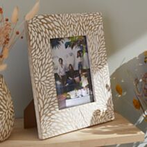 Cadre Mango Wood 23 x 28 cm bois manguier sculpté beige - LA FACTORY