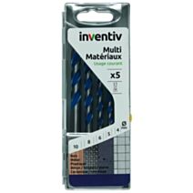 Coffret 4 forets métaux Ø4-5-6-8-10 mm - INVENTIV