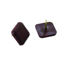 Set de 4 patins à clouer 37 x 37 mm plastique marron - INVENTIV
