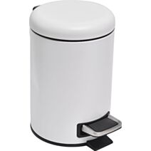 Poubelle métal frein de chute 3 L blanc mat - TENDANCE