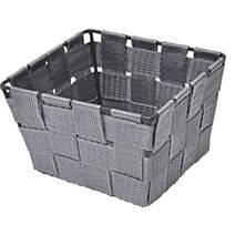 Panier polyester rectangle gris - TENDANCE