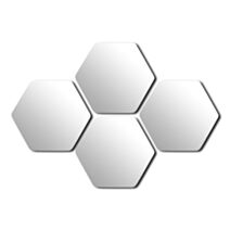4 miroirs adhésifs hexagonaux 17,5 x 20 cm - TENDANCE