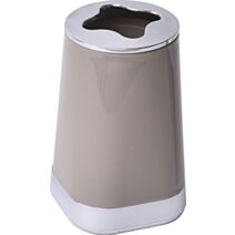 Porte brosse à dents rond base carrée chromée - taupe