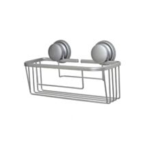 Panier rectangulaire aluminium chromé à ventouses - TENDANCE