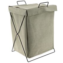 Panière à linge pliable métal/vert d'eau 50L - TENDANCE