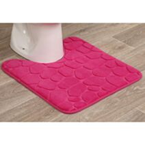 Tapis contour WC mémoire de forme galet 45 x 50 cm fuschia