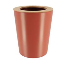 Poubelle métal évasée avec couvercle 5 L bambou/terracotta - TENDANCE