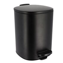 Poubelle métal carrée 5 L frein de chute à pédale noir - TENDANCE