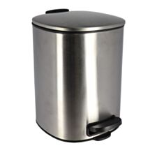 Poubelle métal carrée 5 L frein de chute à pédale chrome - TENDANCE