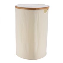 Panière à linge pliable ronde bambou/naturel - TENDANCE