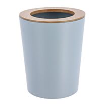 Poubelle en métal évasée 5L bambou/bleu clair - TENDANCE
