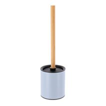 Brosse WC métal bambou/bleu clair - TENDANCE