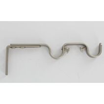 Lot de 2 supports double gouttière extensible ⌀ 20 165-190 mm - argent mat