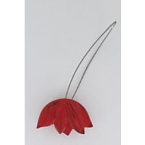 Embrasse résine aimantée Tulipe  - rouge/noir