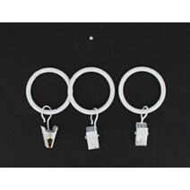 Lot de 8 Anneau à pince ⌀ 20 - blanc/or
