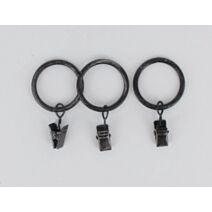 Lot de 8 Anneau à pince ⌀ 20 - noir/argent