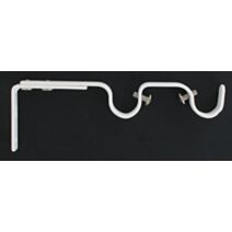 Lot de 2 supports double gouttière extensible ⌀ 20 165-190 mm - blanc mat