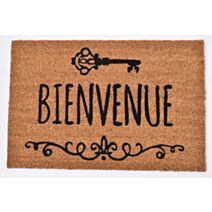 Tapis imprimé bienvenue coco naturel - 60 x 40 - LUANCE