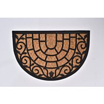 Tapis Harry 40 x 60 cm cm coco tressé demi lune/caoutchouc - naturel
