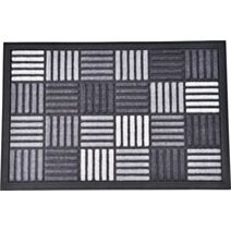 Tapis Caroll nylon/caoutchouc gris - 60 x 40 
