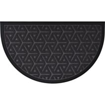 Tapis demi-lune Wilson 45 x 75 cm polyster/caoutchouc gris foncé - LUANCE