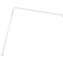 Barre de douche d'angle 80 x 80 cm aluminium - blanc