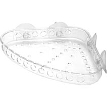 Étagère d'angle  sur ventouses - transparent