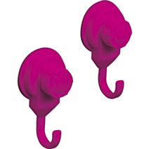 Set de 2 crochets  sur ventouses - fuchsia
