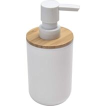Distributeur à savon bambou 300 mL - blanc/bambou