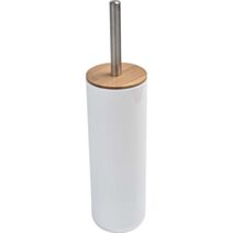 Brosse WC  avec couvercle bambou - blanc/bambou
