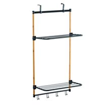 Séchoir de porte Zoé 2 niveaux 45 x 30 x 100 cm bambou/noir mat - MSV