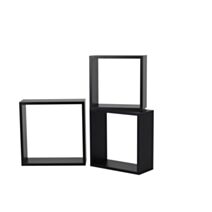 Set de 3 cubes Basic 12 mm 27 x 27 cm noir - DECO SYSTEM