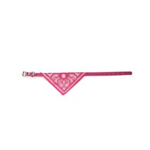 Collier bandana cuir synthétique 30 x 1 cm rose - ZAMIBO