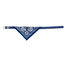 Collier bandana cuir synthétique 38 x 15 cm bleu - ZAMIBO