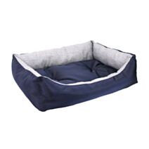 Panier polyester coussin amovible 45 x 60 cm tissu oxford marine gris - ZAMIBO