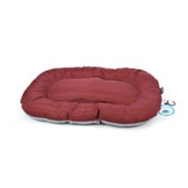 Coussin coton polyester ovale 50 x 30 cm tissu oxford bordeaux gris - ZAMIBO