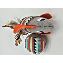 Jouet chat 2 p balle 45 cm souris 95 cm tissu plume multicolore - ZAMIBO