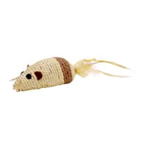 Souris sisal et plumes 10 cm naturel - ZAMIBO