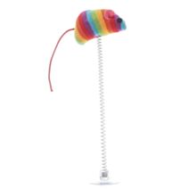 Souris ficelle multicolore sur ressort à ventouse 20 cm - ZAMIBO