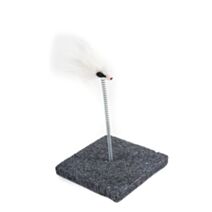 Souris blanche sur ressort et socle 14 x 24 cm - ZAMIBO