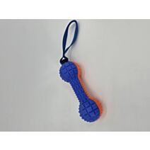 Jouet chien os TPR avec corde 18 cm orange et bleu - ZAMIBO
