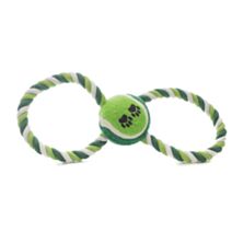 Corde forme 8+balle centrale tennis 6 cm 25 x 8 cm corde 1.5 cm vert-bleu - ZAMIBO
