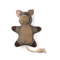 Peluche cochon "pouet-pouet" 38 x 20 x 8 cm marron gris beige - ZAMIBO