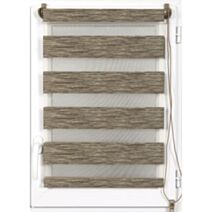 Store enrouleur lumière/nuit 60 x 90 cm chiné marron/argent - LUANCE