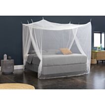 Ciel de lit moustiquaire blanc 2 personnes 2,20x1,60m hauteur 2,40m - LUANCE