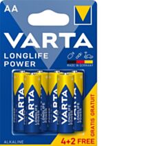 6 piles alcalines High Energy 4906 AA - VARTA