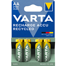 4 piles rechargeables recyclées AA 2100mAh - VARTA