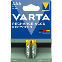 2 piles rechargeables recyclées AAA 800mAh - VARTA