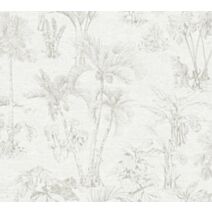 Papier peint vinyl intissé tropical écru - AS CREATION