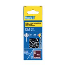 50 rivets hautes performances alu Ø3,2 x 6 mm + foret - RAPID